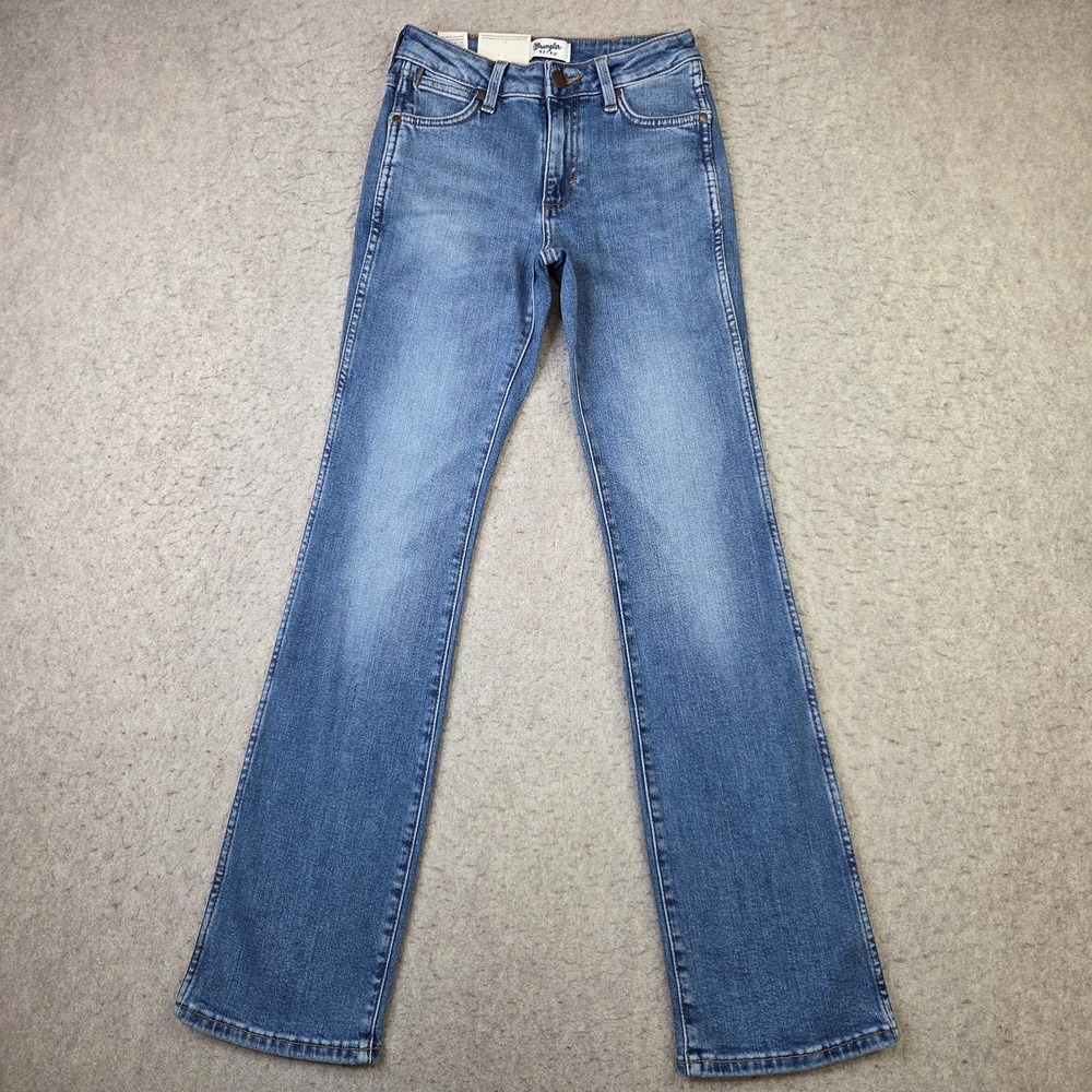 Wrangler Retro Bailey High-Rise Bootcut Jeans Womens 00/24x32 Blue Stretch NEW